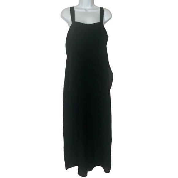 THEORY Women 100% Silk Dinnlean Mosaic Jumpsuit Sleeveless Sz 10 Black 68-10 - Picture 2 of 15